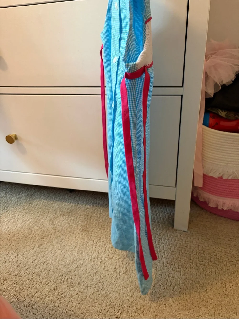 Secret Wishes Smocked Princess Castle Tie Dress Size 6